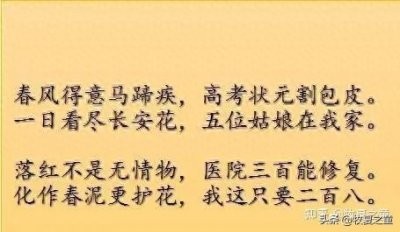 ​搞笑改编诗句