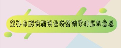 ​童孙未解供耕织也傍桑阴学种瓜的意思