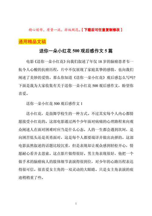 送你一朵小红花故事梗概550字